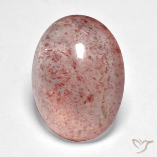 7.71ct 자연스러운 어시 핑크 딸기 석영, 타원형, 투명한