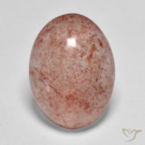 7.92ct 자연스러운 어시 핑크 딸기 석영, 타원형, 투명한