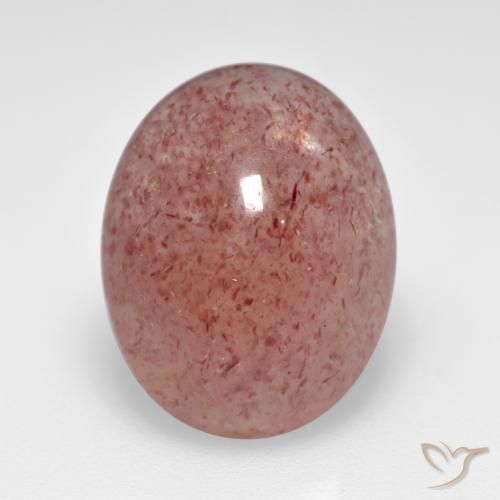 6.80ct 자연스러운 미디엄 라이트 핑크 딸기 석영, 타원형, 투명한