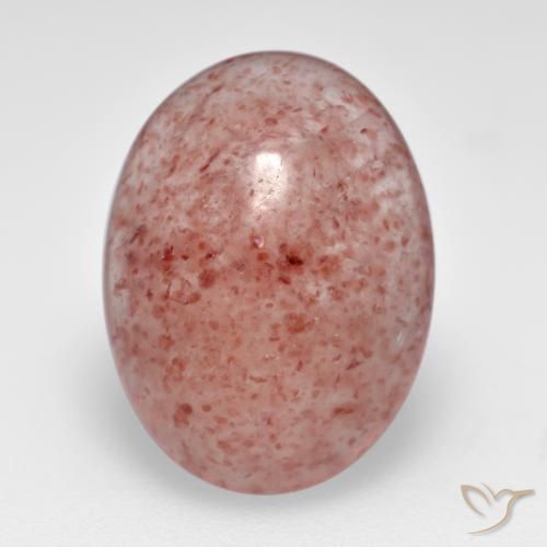 6.60ct 자연스러운 미디엄 라이트 핑크 딸기 석영, 타원형, 투명한