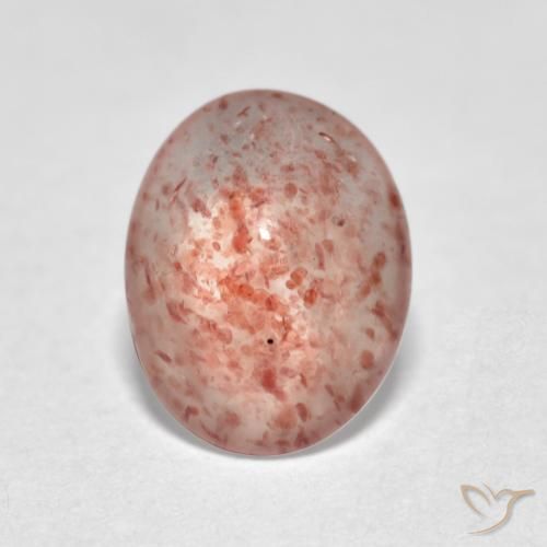 0.96ct 자연스러운 미디엄 핑크 딸기 석영, 타원형, 투명한