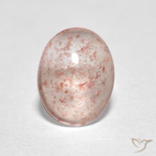 0.92ct 자연스러운 라이트 핑크 딸기 석영, 타원형, 투명한