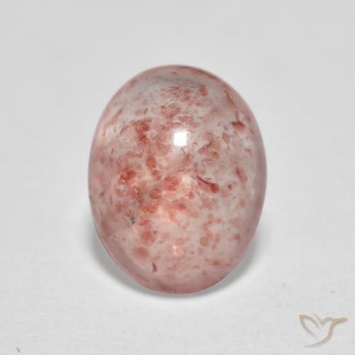 1.19ct 자연스러운 어시 핑크 딸기 석영, 타원형, 투명한