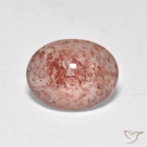 1.12ct 자연스러운 미디엄 핑크 딸기 석영, 타원형, 투명한