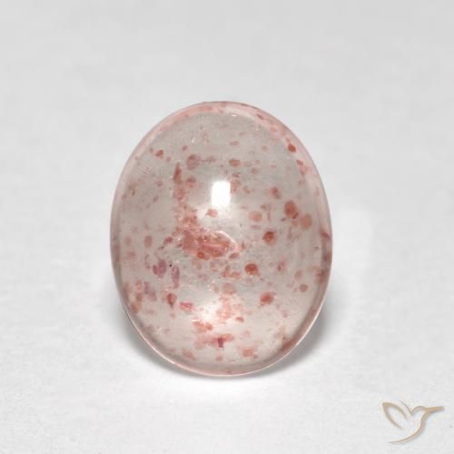 0.90ct 자연스러운 라이트 핑크 딸기 석영, 타원형, 투명한
