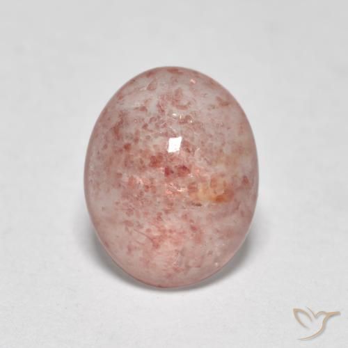 1.03ct 자연스러운 어시 핑크 딸기 석영, 타원형, 투명한