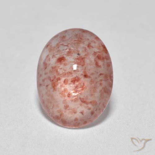 0.93ct 자연스러운 라이트 핑크 딸기 석영, 타원형, 투명한