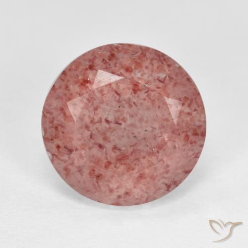 4.40ct 자연스러운 로즈 핑크 딸기 석영, 둥근, 투명한