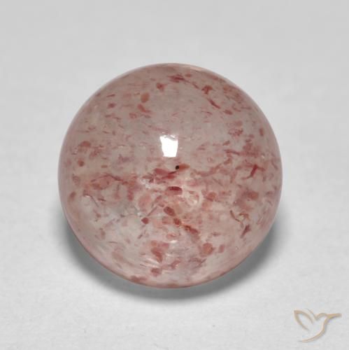 1.89ct 자연스러운 어시 핑크 딸기 석영, 둥근, 투명한