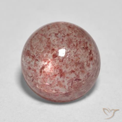 2.75ct 자연스러운 미디엄 핑크 딸기 석영, 둥근, 투명한