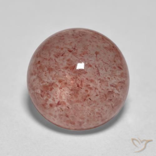 3.56ct 자연스러운 라이트 로즈 핑크 딸기 석영, 둥근, 투명한