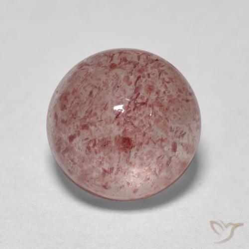 1.96ct 자연스러운 어시 핑크 딸기 석영, 둥근, 투명한
