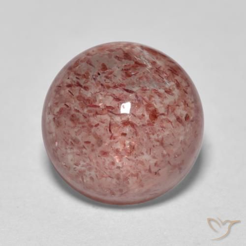 3.84ct 자연스러운 라이트 핑크 딸기 석영, 둥근, 투명한