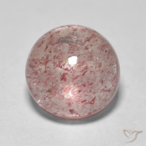 2.69ct 자연스러운 라이트 핑크 딸기 석영, 둥근, 투명한