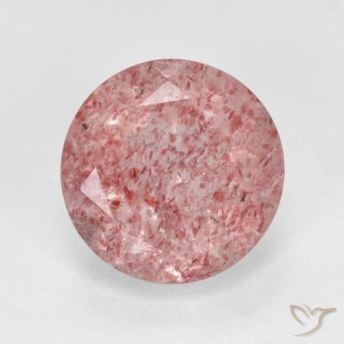 3.04ct 자연스러운 어시 핑크 딸기 석영, 둥근, 투명한