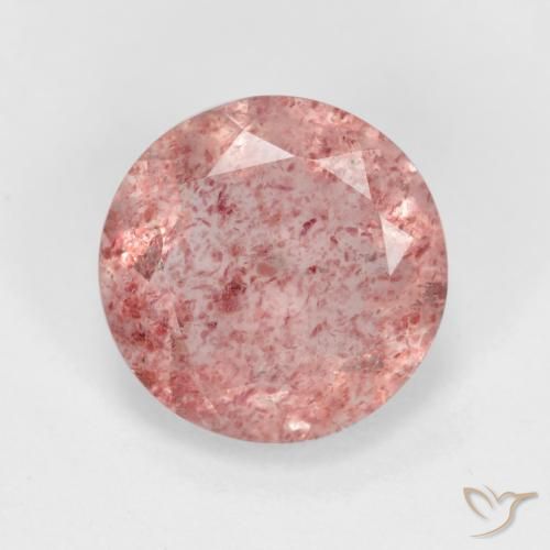 2.34ct 자연스러운 라이트 로즈 핑크 딸기 석영, 둥근, 투명한