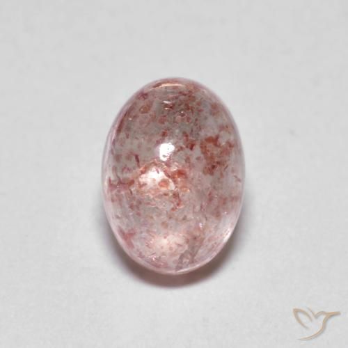1.23ct 자연스러운 라이트 핑크 딸기 석영, 타원형, 투명한