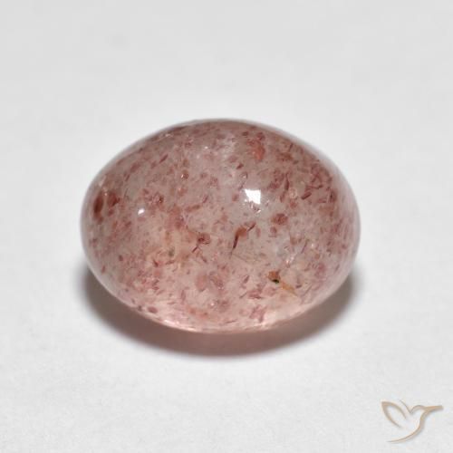 2.84ct 자연스러운 어시 핑크 딸기 석영, 타원형, 투명한