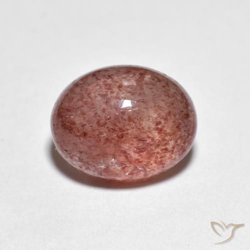 2.53ct 자연스러운 브릭 레드 딸기 석영, 타원형, 투명한