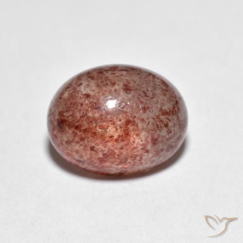 2.35ct 자연스러운 라이트 브릭 레드 딸기 석영, 타원형, 투명한