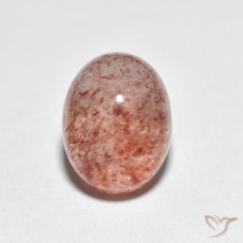 2.47ct 자연스러운 라이트 브릭 레드 딸기 석영, 타원형, 투명한