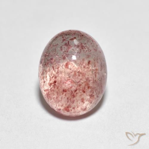 2.38ct 자연스러운 라이트 핑크 딸기 석영, 타원형, 투명한