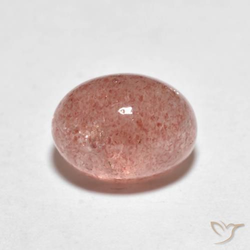 2.51ct 자연스러운 무당벌레 레드 딸기 석영, 타원형, 투명한