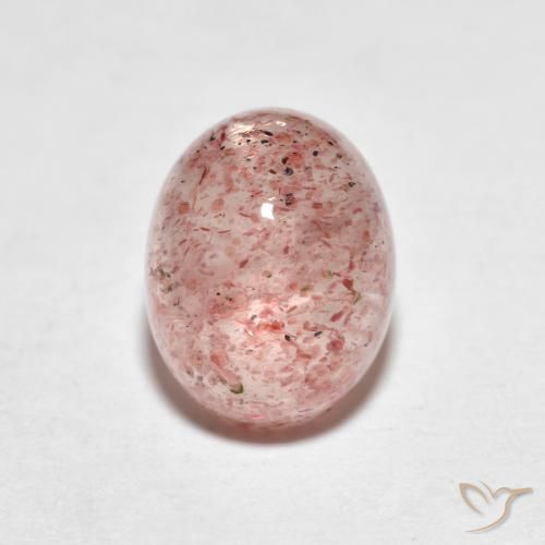 2.59ct 자연스러운 어시 핑크 딸기 석영, 타원형, 투명한