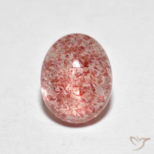 2.39ct 자연스러운 라즈베리 핑크 딸기 석영, 타원형, 투명한