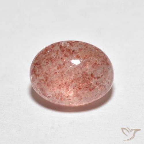 2.49ct 자연스러운 인디언 레드 딸기 석영, 타원형, 투명한