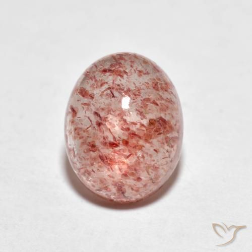 2.21ct 자연스러운 미디엄 핑크 딸기 석영, 타원형, 투명한