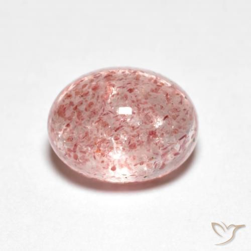 2.60ct 자연스러운 라이트 핑크 딸기 석영, 타원형, 투명한