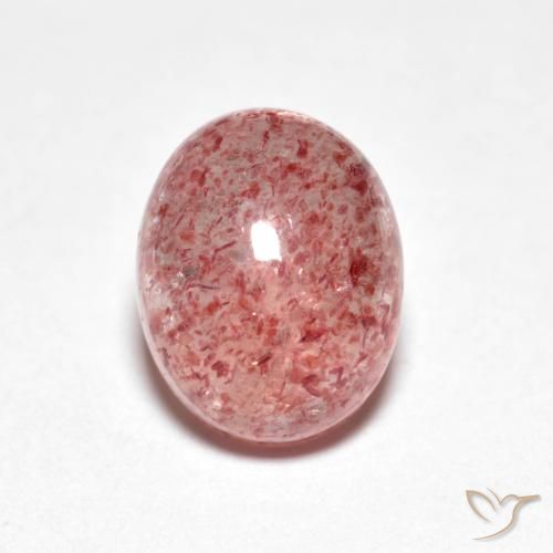 2.84ct 자연스러운 라이트 로즈 핑크 딸기 석영, 타원형, 투명한