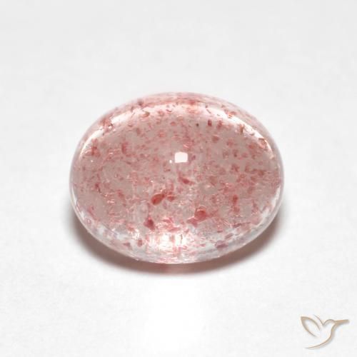 2.36ct 자연스러운 라이트 버블검 핑크 딸기 석영, 타원형, 투명한
