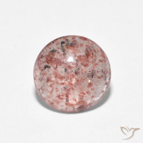 0.98ct 자연스러운 딥 핑크 딸기 석영, 둥근, 투명한
