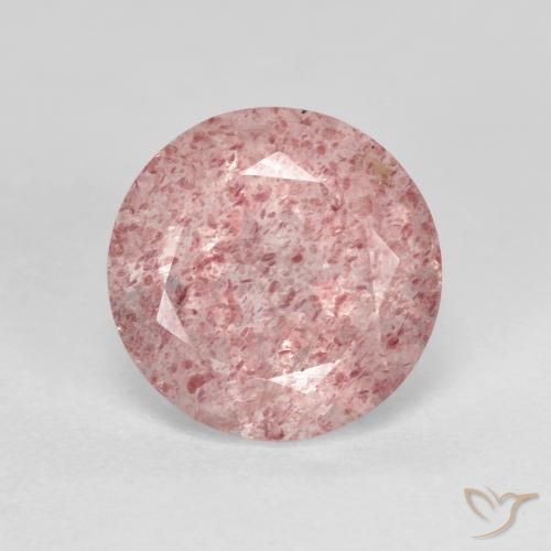 2.72ct 자연스러운 라이트 핑크 딸기 석영, 둥근, 투명한