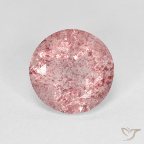 2.28ct 자연스러운 풍선껌 핑크 딸기 석영, 둥근, 투명한