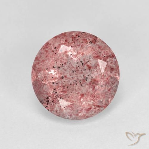 2.49ct 자연스러운 딥 핑크 딸기 석영, 둥근, 투명한