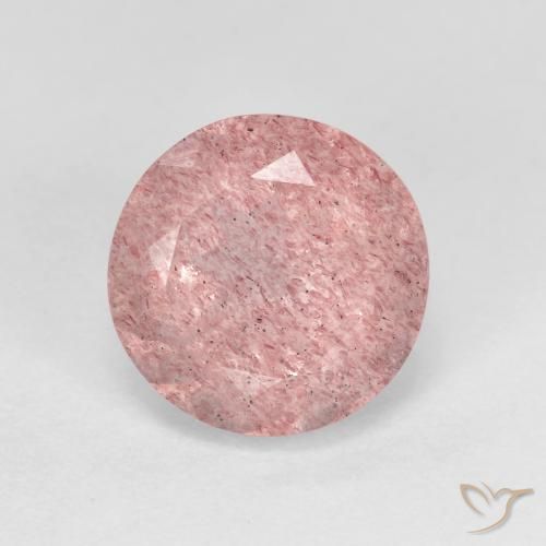 2.63ct 자연스러운 라이트 핑크 딸기 석영, 둥근, 투명한