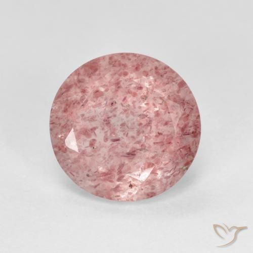 2.33ct 자연스러운 라이트 핫 핑크 딸기 석영, 둥근, 투명한
