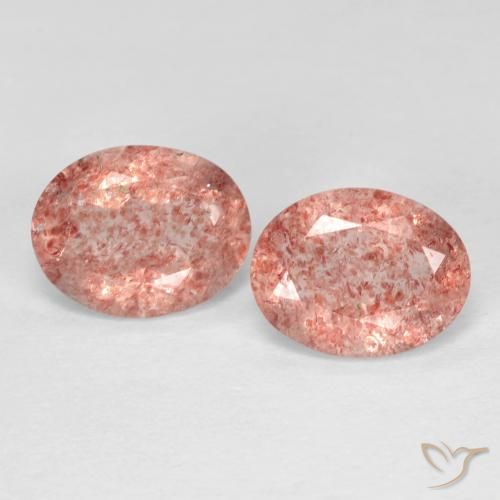 3.17캐럿 천연 Medium Dark-Pink 딸기 석영 보석, 타원형, 투명한
