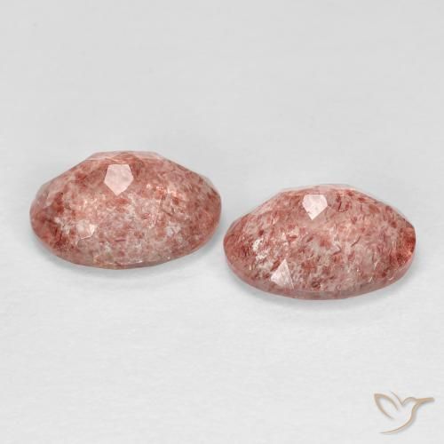 3.17캐럿 천연 Medium Dark-Pink 딸기 석영 보석, 타원형, 투명한