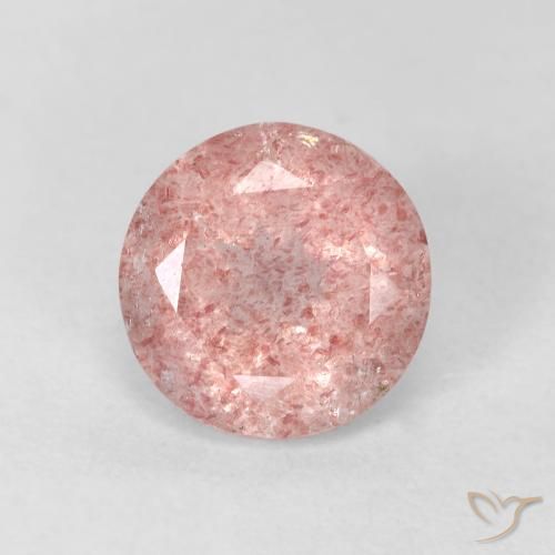 2.51ct 자연스러운 어시 핑크 딸기 석영, 둥근, 투명한