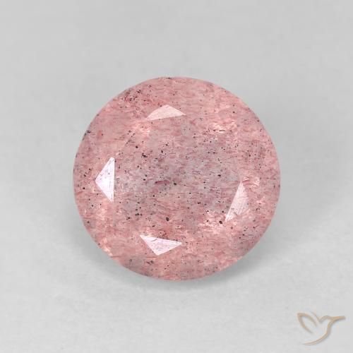 2.63ct 자연스러운 라이트 로즈 핑크 딸기 석영, 둥근, 투명한