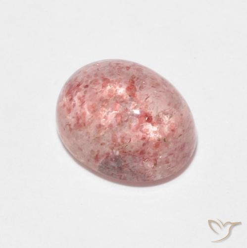 2.47ct 자연스러운 어시 핑크 딸기 석영, 타원형, 투명한