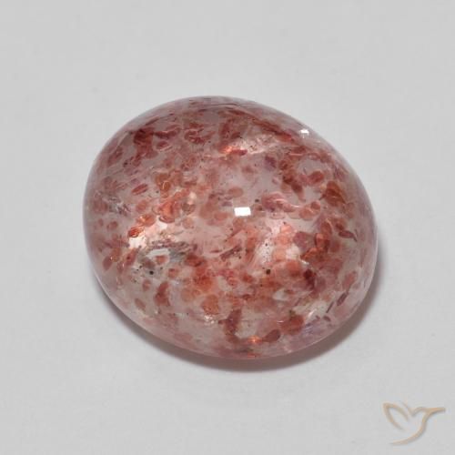 7.18ct 자연스러운 밝은 핑크 딸기 석영, 타원형, 투명한
