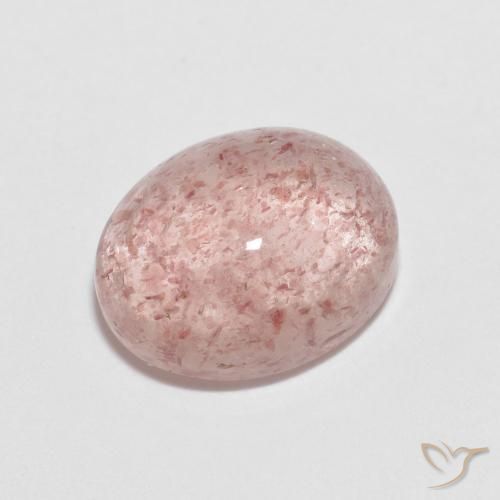 2.33ct 자연스러운 라이트 핑크 딸기 석영, 타원형, 투명한