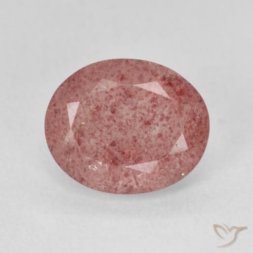 4.56ct 자연스러운 Medium Light-Pink 딸기 석영, 타원형, 투명한
