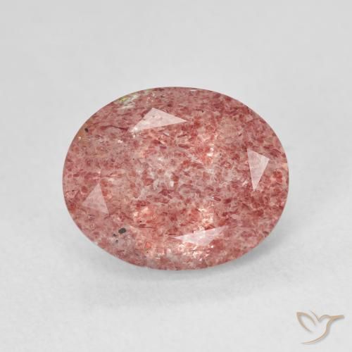 4.75ct 자연스러운 Medium Light-Pink 딸기 석영, 타원형, 투명한