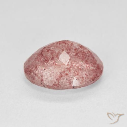 4.41캐럿 천연 Medium Light-Pink 딸기 석영, 타원형, 투명한